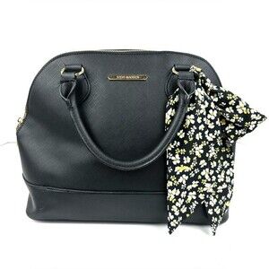 Steve Madden Black Large Dome Crossbody Bag with Gold Hardware/scarf accessorie